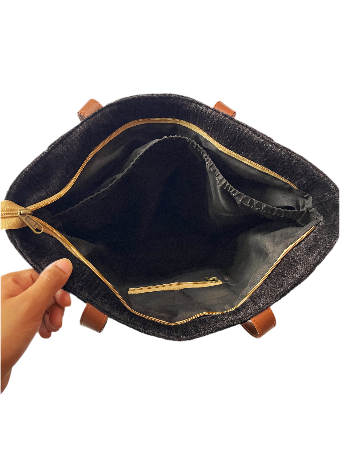 Black Chenille tote