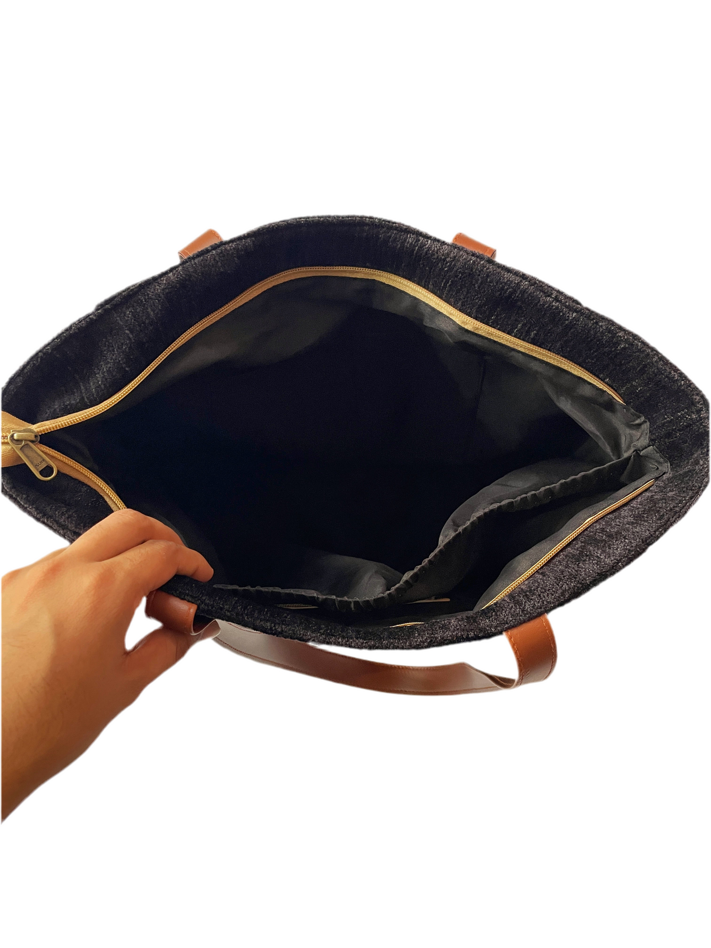 Black Chenille tote