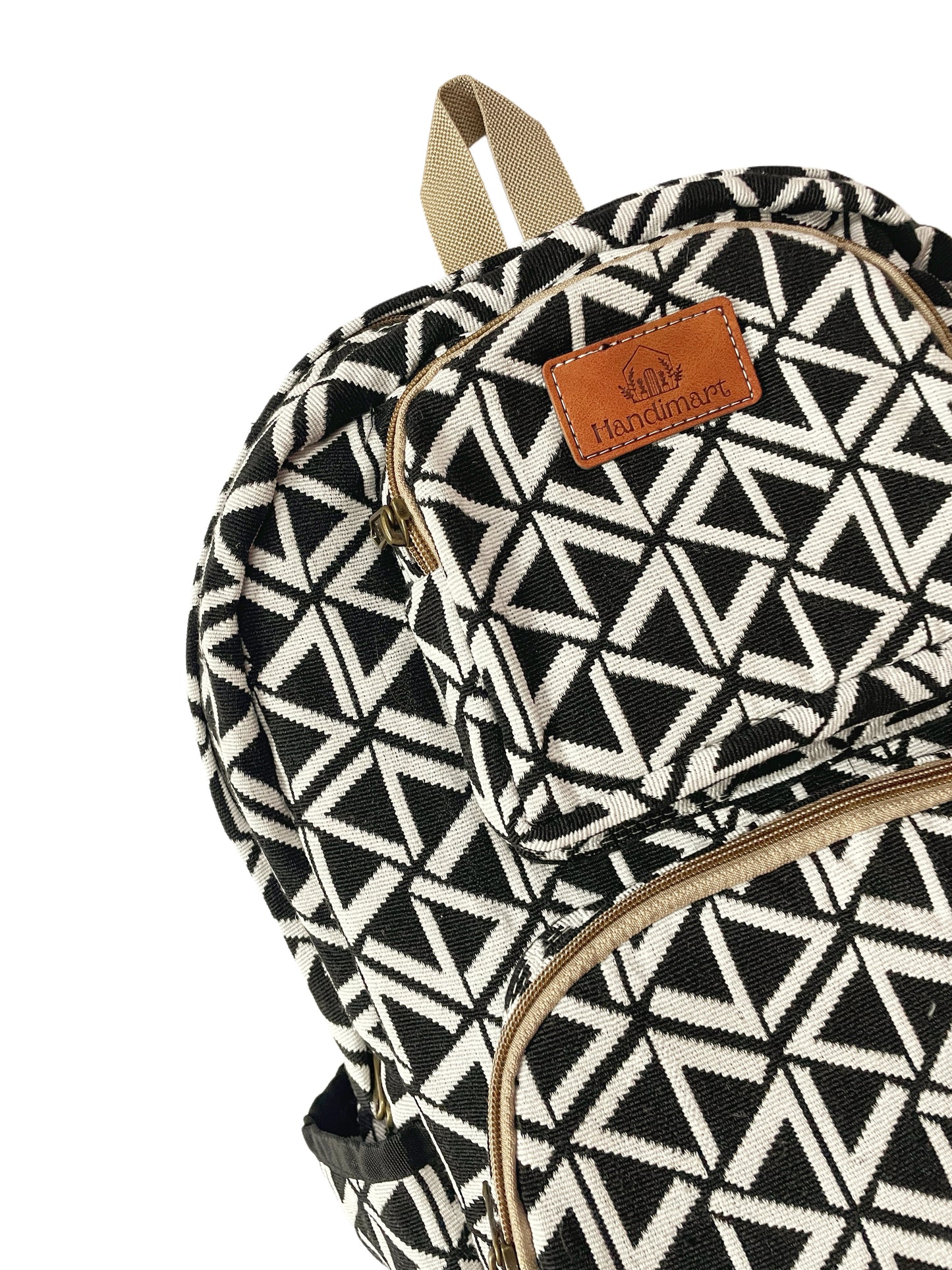 Black prism jacquard backpack