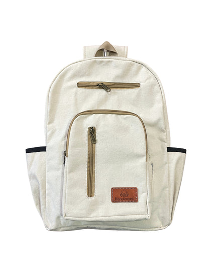 White Canvas Backpack