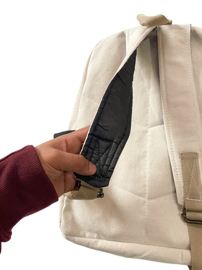 White Canvas Backpack