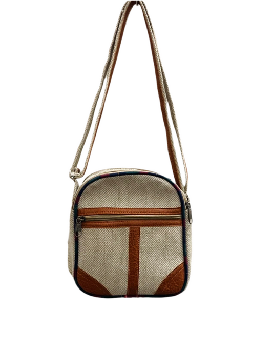 hemp leather sling beige