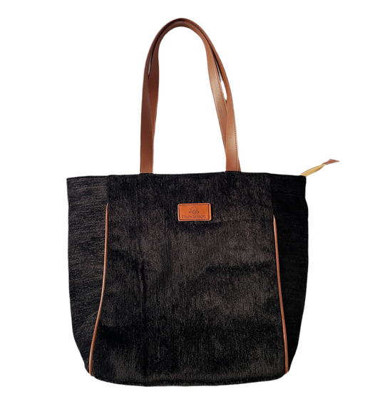Black Chenille tote