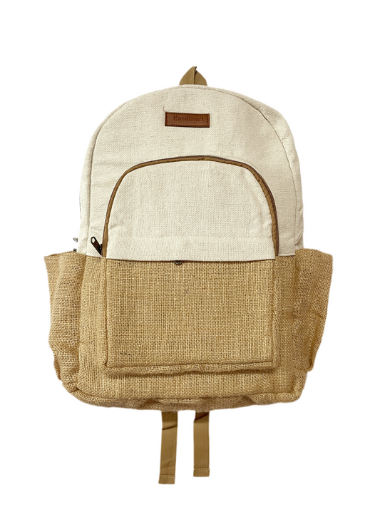 Beige Jute Backpack