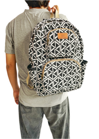 Black prism jacquard backpack