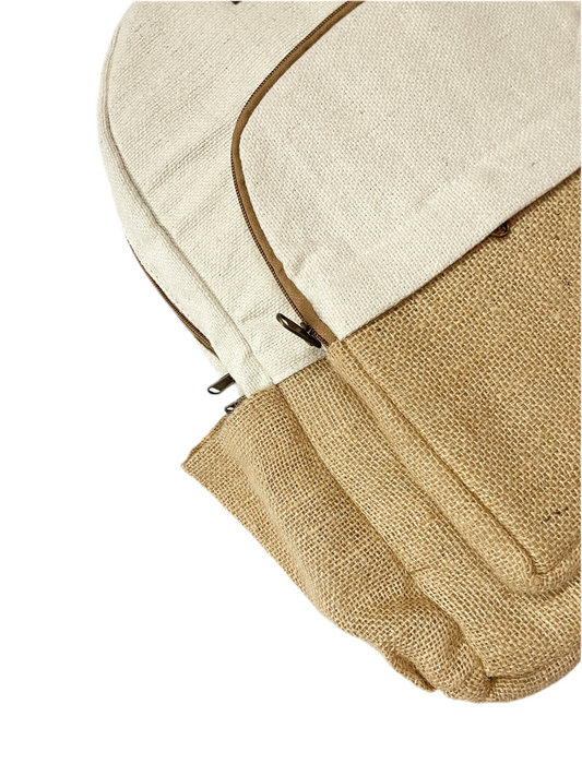 Beige Jute Backpack