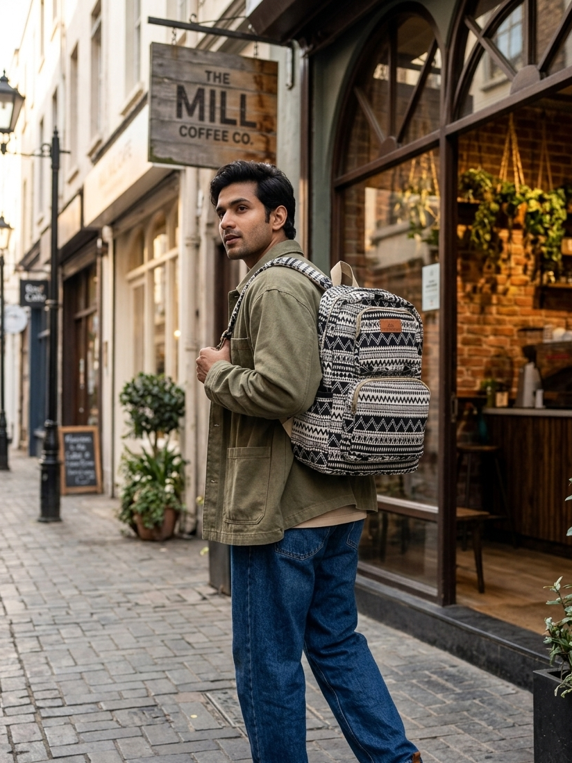 Black ZigZag Backpack