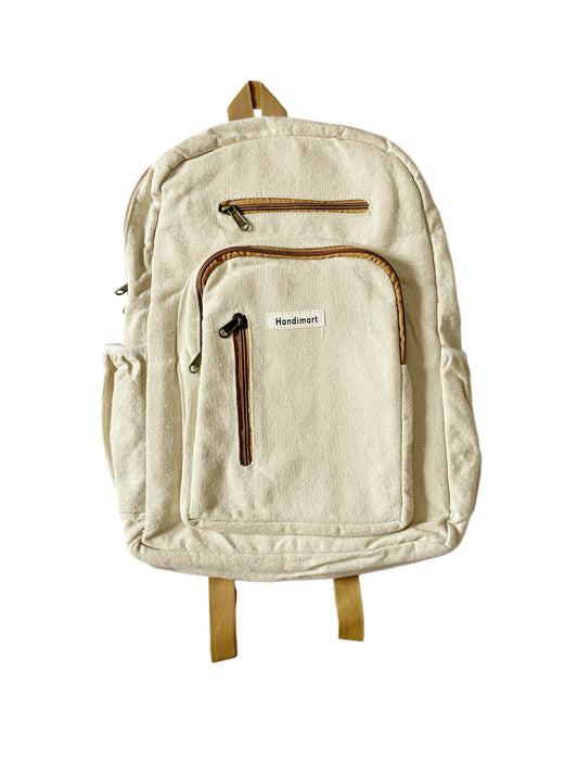 White Canvas Backpack