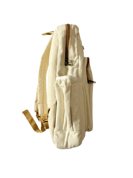 White Canvas Backpack