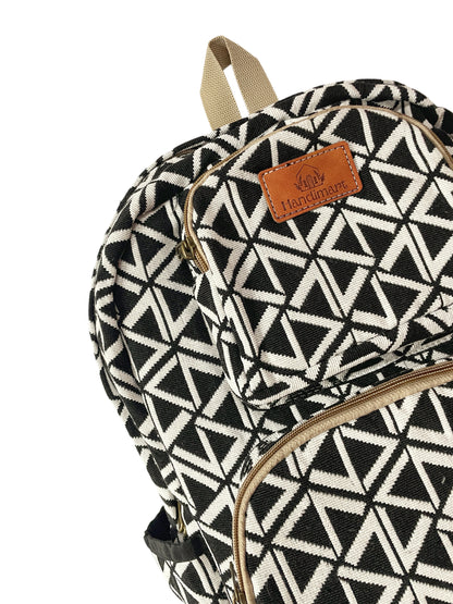 Black prism jacquard backpack