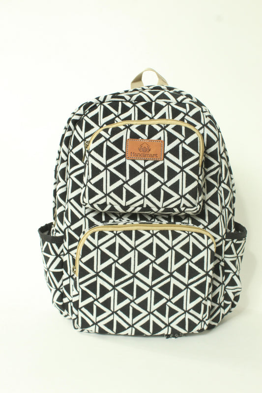 Black prism jacquard backpack